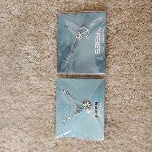Effy silver tone set of 2 necklaces,  1 butterfly and 1 anchor